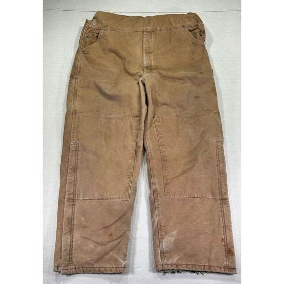 Vintage Carhartt Men's 46 R27‎ Double Knee Bibs Insulated Carpenter Distressed